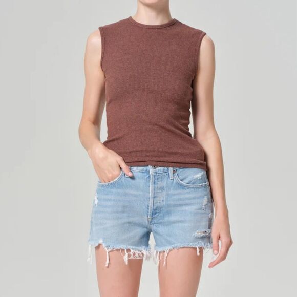 Agolde Parker Vintage Cut Off Short in Swapmeet Light Distressed High Waist - Picture 1 of 13